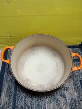 LE CREUSET ホーロー鍋 オレンジ 20cm 中古品_画像3