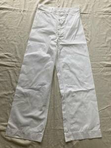 ww2 40s Vintage US NAVY sailor pants loop gap absolute size w29 white USN(ARMY the US armed forces chino to coil wide white Work Denim 30s 50s)