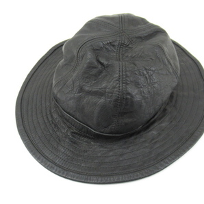 n50962-ap 中古◇BAA CUSTOM MFG 馬革 ARMY HAT ブラック [140-240423]の画像1