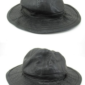 n50962-ap 中古◇BAA CUSTOM MFG 馬革 ARMY HAT ブラック [140-240423]の画像3