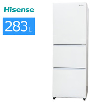 中古/屋内搬入付き Hisense 3ドア冷蔵庫 長期90日保証 22-23年製 HR-GC28E2W ガラスドア 真ん中野菜室 右開き/ホワイト/極美品_画像1