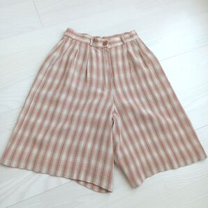 ボトムス レトロチェックパンツ ショートパンツ レディース ガウチョパンツ フォーマルパンツ レトロファッション Mサイズ