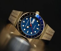 1円～ 1スタNo Accessory&Co/No Acc&Co三代目逆輸入モデル/BLUE×BLACK/GOLDゴールドcolorサブマリーナ50m防水新品激レア日本未発売TIMEX Q_画像2