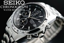 1円～ 1スタ セイコー 正規品 海外モデル SEIKO 逆輸入 タキメーター 新品 1/20秒 クロノグラフ 腕時計 メンズ激レア入手困難 100m防水_画像9