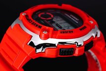 1円～1スタ 新品未使用 逆輸入model CASIO カシオ電波時計200m防水【誤差10万年に1秒】RED レッド 20気圧 超高性能 ハイスペック腕時計_画像5