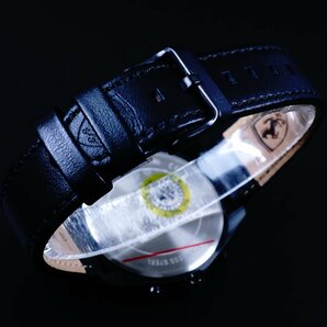 1円～1スタSCUDERIA FERRARI【スクーデリア・フェラーリ】FERRARI公式腕時計/新品本物美しすぎるブラック×クロノグラフレザーベルトの画像7
