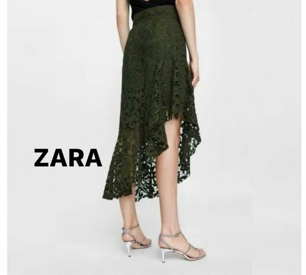 ZARA アシンメトリー　レーススカート