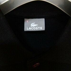 ラコステ  LACOSTE ポロシャツ 半袖ラコステ スリムフィット カラー ブラック 黒 サイズ3  美品の画像4