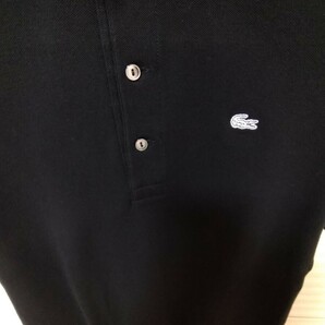 ラコステ  LACOSTE ポロシャツ 半袖ラコステ スリムフィット カラー ブラック 黒 サイズ3  美品の画像3