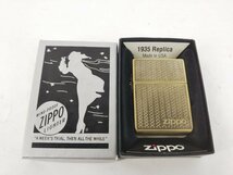 ZIPPO ジッポ 1935 レプリカ グリルメッシュ ゴールド色 Antique グリルパターン ジッポ― ライター_画像1