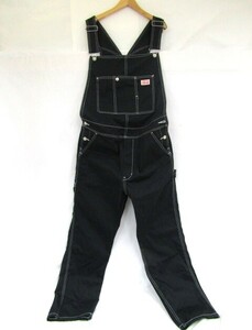 X-LARGE エクストララージ オーバーオール ブラック OVERALL コットン 01193603 19SS 中古品 ◆100360