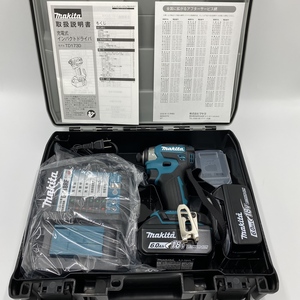 ko0407/03/54 未使用 makita マキタ TD173DRGX Blue 充電式インパクトドライバ ブルー 青 純正 バッテリー×2 充電器 付