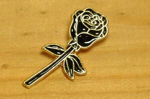 USA インポート Pins Badge ピンズ ピンバッジ ラペルピン 画鋲 ブラック ローズ バラ 黒いバラ 薔薇 花 フラワー アメリカ 162