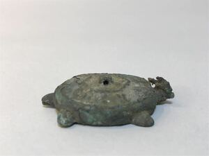 古銅製 亀形水滴 置物 古美術 李朝 高麗 文房具 時代物 