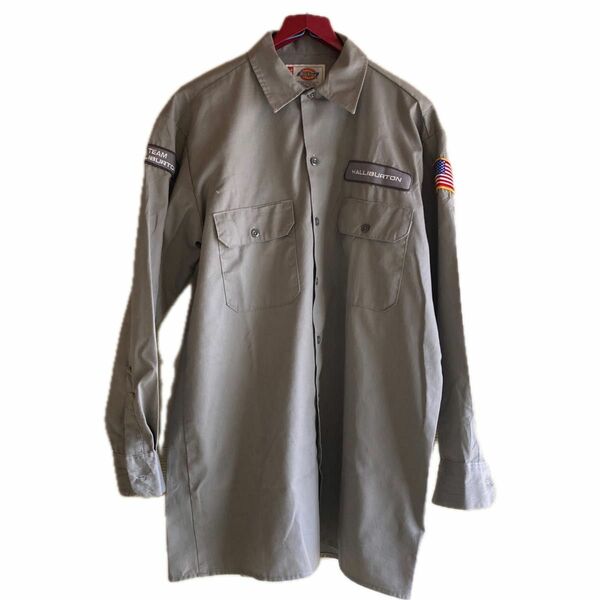 Dickies ディッキーズ　ワークシャツ　USA古着　HALLIBURTON（ハリバートン）