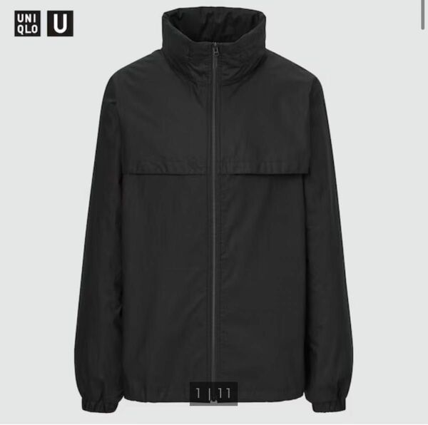 即完【UNIQLO U ユニクロ ユー】オーバーサイズフーデッドブルゾン　黒　ブラック　Mサイズ ウインドブレーカー 撥水