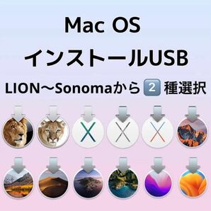 2種類選択 2-in-1 mac OS X Lion〜Sonoma インストールUSBメモリ 起動ディスクインストーラー