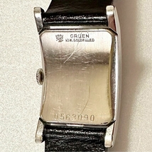 865 希少 グリュエン カーベックスCal.370ブラックダイヤル腕時計メンズ手巻きレディース1940年代17石GRUENアンティーク/レクタン/スクエア_画像6