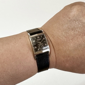 865 希少 グリュエン カーベックスCal.370ブラックダイヤル腕時計メンズ手巻きレディース1940年代17石GRUENアンティーク/レクタン/スクエアの画像10