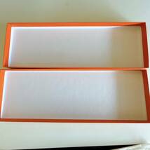 １円スタート ※箱のみ HERMES エルメス 空箱 BOX ボックス 外箱 収納箱 オレンジ サイズ 約12×37×2.3cm_画像5