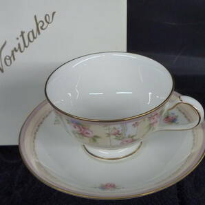 ▼②カップ&ソーサー ノリタケ Noritake ローズパティオ 直径カップ約9.5cm/持手2.5cm×高さ6cm 受け皿15cm×高さ2cm ※ジャンク品 ■60の画像1