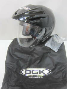 ★⑰　つば付ジェットヘル・OGK「Teleos-Ⅱ」Lサイズ（59-60㎝）　※キズ、汚れ現状品■100