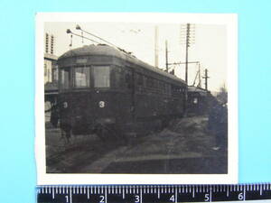 (J52)629 写真 古写真 電車 鉄道 鉄道写真 峡西電鉄 峡西電気鉄道 3号 甲府駅前 山梨交通 電車線 路面電車