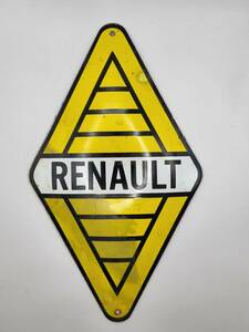 フランスアンティーク　ヴィンテージ　RENAULT　ルノー　看板　プレート　車好き　ショップデイスプレイ　店舗什器