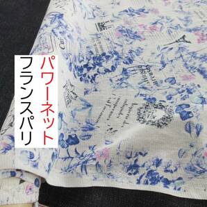 ★3.7ｍ★パワーネット★フランス★パリ★ブルー★A100-BU★現品1点限り★生地★布★新品★同梱サービス★条件付き送料無料/半額★の画像1