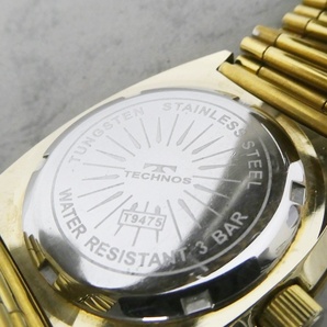 02 67-594025-22 [Y] TECHNOS テクノス TUNGSTEN T9475 デイト クオーツ メンズ 腕時計 旭67の画像8