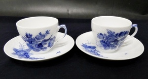 16 38-593454-12 ★ [Y] (11) ロイヤルコペンハーゲン ROYAL COPENHAGEN カップ&ソーサー ペア ブルーフラワー 072/073 福38