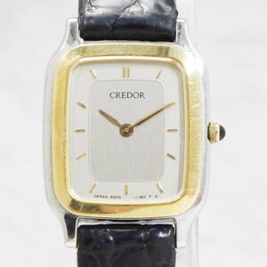 01 07-593333-11 [Y] セイコー SEIKO クレドール CREDOR 5A70-5600 18KTベゼル 総重量約11g クォーツ レディース 腕時計 札07