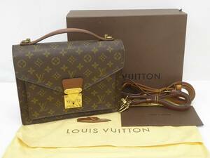 01 38-593114-08 ◎ [Y] ルイヴィトン Louis Vuitton モンソー 28 モノグラム M51185 ハンドバッグ セカンドバッグ ビジネス A20960 福38