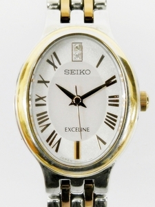 16 45-592773-04 ★ [Y] SEIKO セイコー EXCELINE エクセリーヌ V111-0BC0 ソーラー レディース 腕時計 鹿45