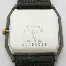 02 65-593134-09 [Y] RADO ラドー DIASTAR ダイアスター ダイヤスター 132.9511.3 スクエア クオーツ メンズ 腕時計 ケース付き 旭65_画像6