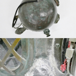 16 38-593327-11 ★ [Y] 真鍮製 潜水ヘルメット 潜水器具 昭和レトロ アンティーク オブジェ ディスプレイ 高さ約31.5cm 福38の画像10