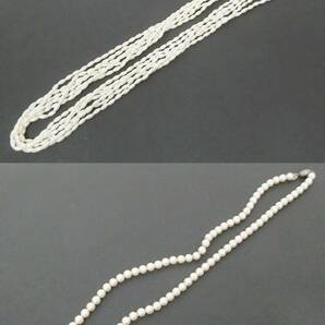 02 68-594112-23 [Y] パール パール風 ネックレス ブレスレット まとめ セット SILVER 刻印 真珠 真珠風 アクセサリー 旭68の画像5