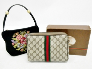 16 38-592940-06 [Y] GUCCI オールドグッチ クラッチバッグ セカンドバッグ 89.01.012 シェリーライン/フェイラー バッグ セット 福38