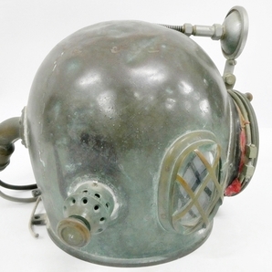 16 38-593327-11 ★ [Y] 真鍮製 潜水ヘルメット 潜水器具 昭和レトロ アンティーク オブジェ ディスプレイ 高さ約31.5cm 福38の画像4