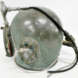 16 38-593327-11 ★ [Y] 真鍮製 潜水ヘルメット 潜水器具 昭和レトロ アンティーク オブジェ ディスプレイ 高さ約31.5cm 福38の画像2