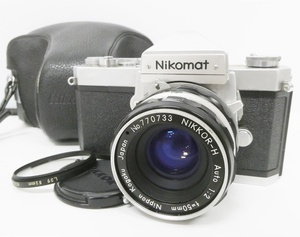 02 68-593040-09 [Y] NIKON ニコン Nikomat FT N 一眼レフ フィルム カメラ レンズ NIKKOR-H Auto 1:2 f=50mm 旭68