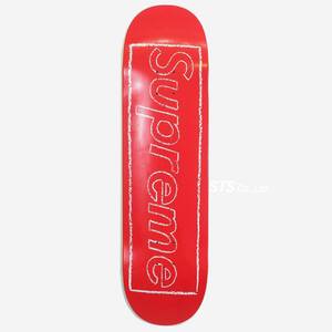 Supreme - KAWS Chalk Logo Skateboard red Supreme - Kaws chock Logo skateboard 2021SS