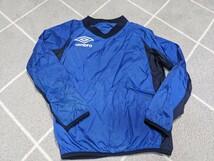 UMBRO アンブロ ピステ 長袖 140 ジュニア キッズ 子ども 青 ウインドブレーカー 防寒 ウォームアップウェア サッカー フットサル _画像1