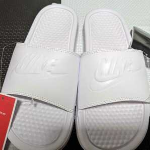 新品未使用 NIKE BENASSI 24cm ナイキ ベナッシ ホワイト サンダル ウィメンズ オールホワイト 白 の画像2