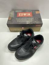 ★コレクター必見 EDWIN エドウィン メンズ スニーカー シューズ 靴 25㎝ ブラック 黒 箱付 T683_画像1