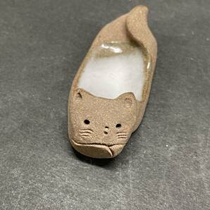 ★コレクター必見 陶器製 ねこ 箸置き 5個 まとめ売り セット 猫 和食器 食卓 飾り 陶芸 工芸品 レトロ コレクション T949の画像2