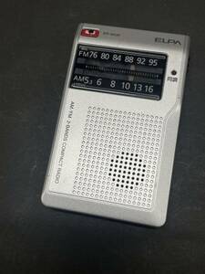 ★コレクター必見 AM/FM ポケットラジオ ELPA 朝日電器 コンパクトラジオ ポータブル 持ち運び 通電確認済 T962
