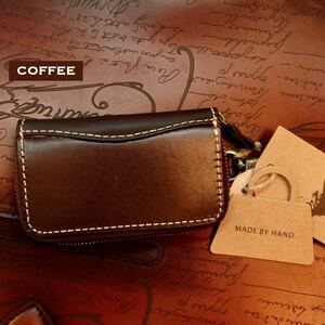  key case men's lady's stylish lovely leather leather coffee Brown 