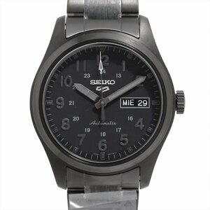 ■ 1円 ～ 中古 未使用 参定4.8万■ セイコー SEIKO ■ ファイブスポーツ フィールド SRPJ09 ■ オールブラック 黒 自動巻き 機械式 メンズ