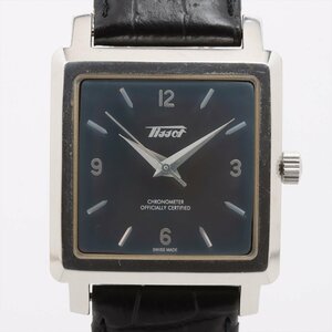 ■ 1円 ～ 中古品 参定約17万■ ティソ TISSOT ■ ヘリテイジ 1957 クロノメーター スクエア ■ 復刻 機械式 ブラック 腕時計 T66.1524.62